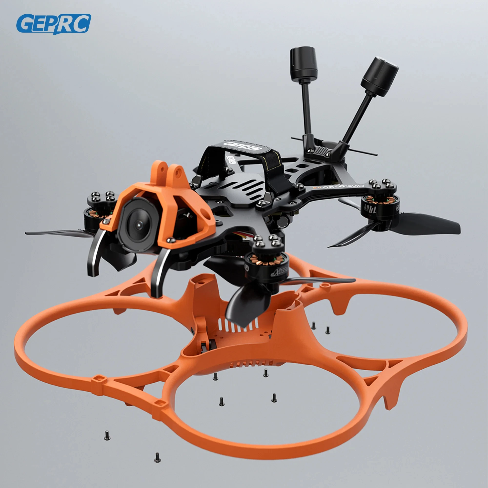 Gros plan sur la caméra O4 du Cinelog30 V3, offrant une qualité d'image supérieure pour le FPV