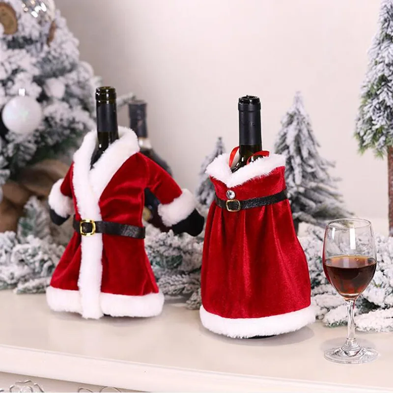Description Picture 5 of itemChristmas Wine Bottle Covers Decoration Knitted Sweater Santa Claus Wine Bottle Decorations Christmas Party Favors Supplies Gift