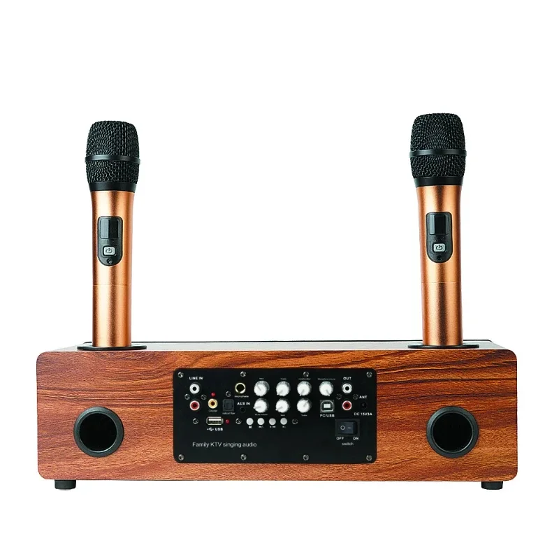 Home Karaoke Active Blue Tooth Speaker 120W Powerful with Duel Wireless Microphone Bluetooth HIFI Stereo Family Party Audio Set