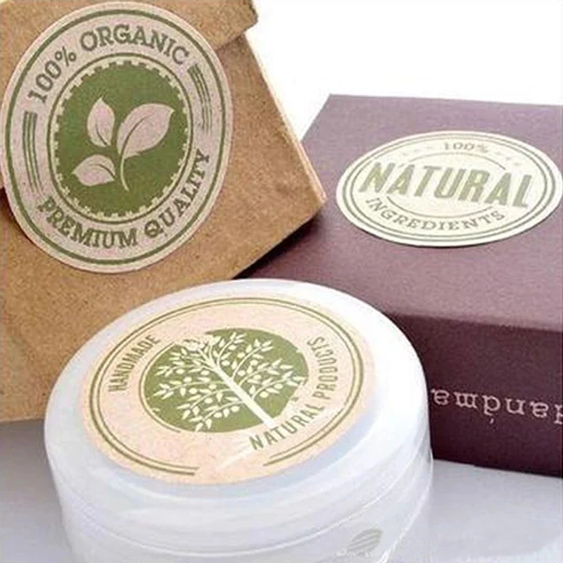 150Pcs Kraft Paper Sticker Natural Organic Product Seal Sticker Round Vintage Handmade Gift Packaging Label Baking Decoration