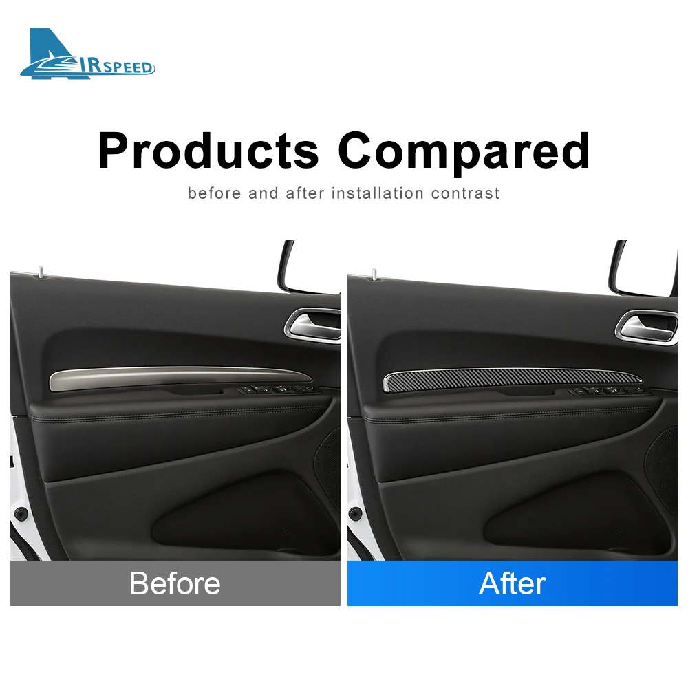 

Наклейка из настоящего углеродного волокна для Dodge Durango 2011-2020, декоративная крышка для дверной ручки автомобиля, аксессуары для интерьера