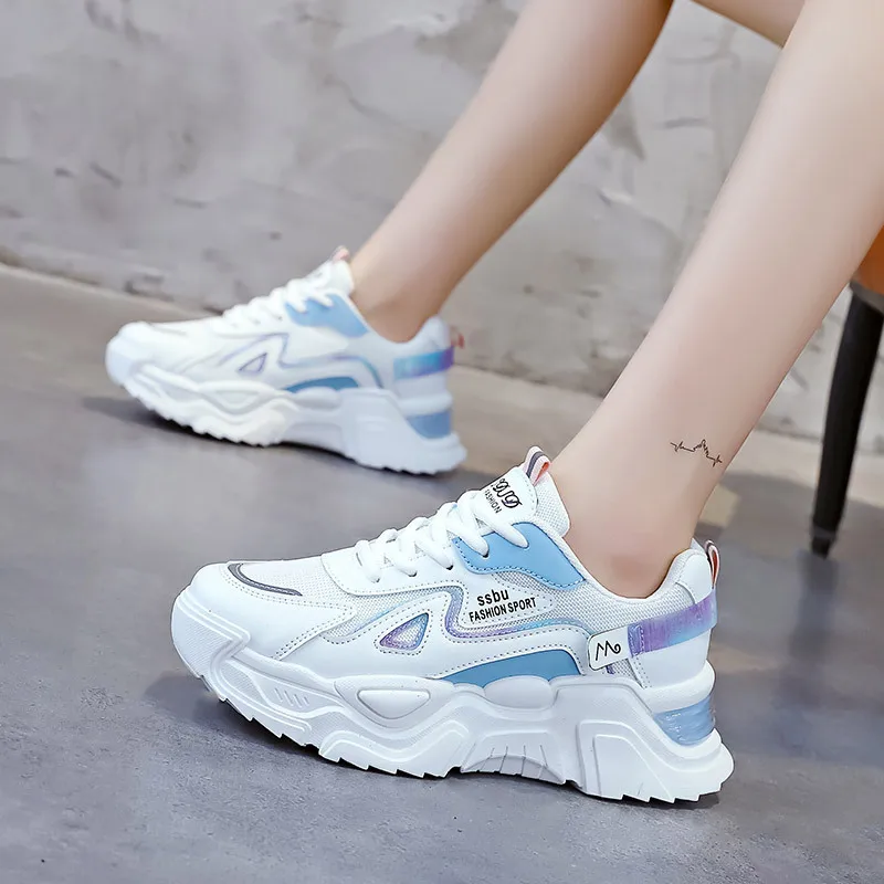 Platform Shoes Women Sneakers Autumn 2022 New Running Sports Shoes Casual Breathable White Wedges Sneaker Designer Women Shoes