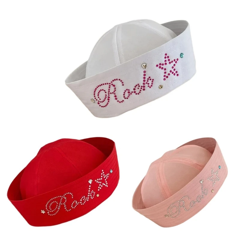 

Studded Rhinestones Captain Hats Costume for Masquerades Party