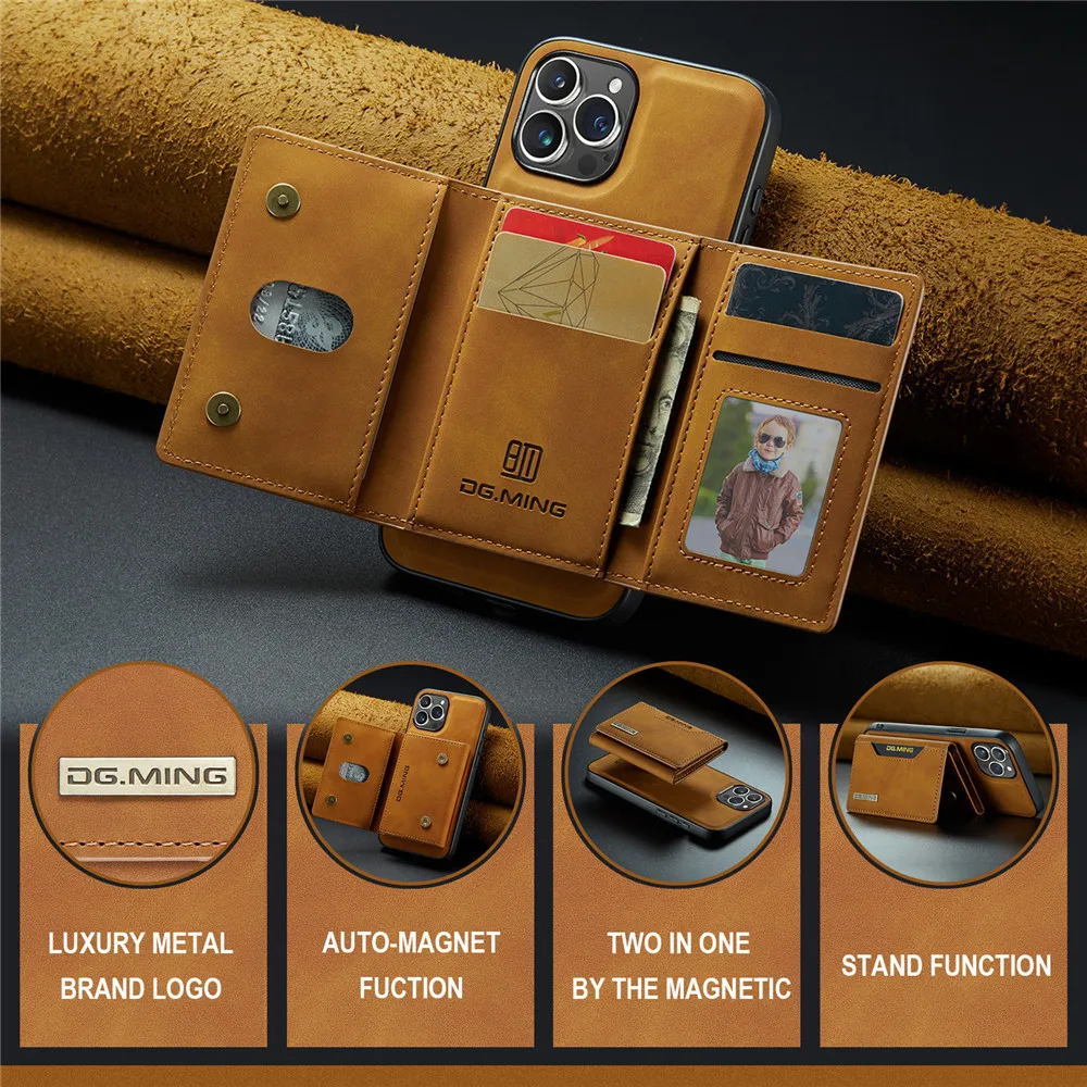 Premium 2-In-1 Detachable Magnetic Leather Wallet Case with Card Holder