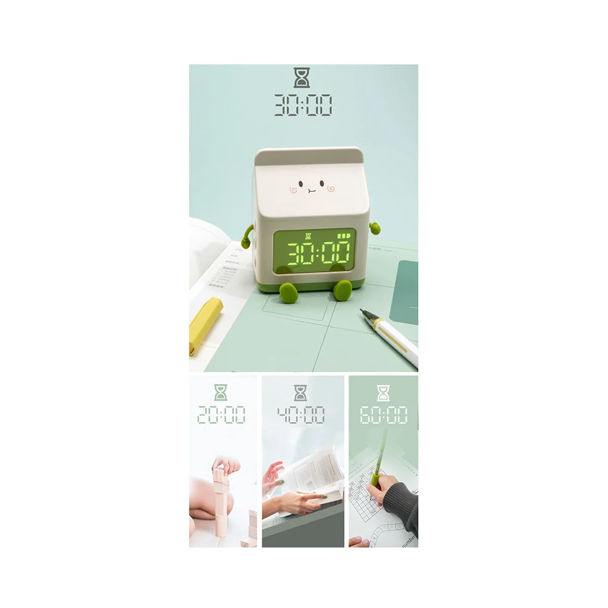 

Milk Carton Alarm Clock Wind Milk Carton Electronic LED Smart Clock Bedroom Bedside Dormitory Student Clock Brown