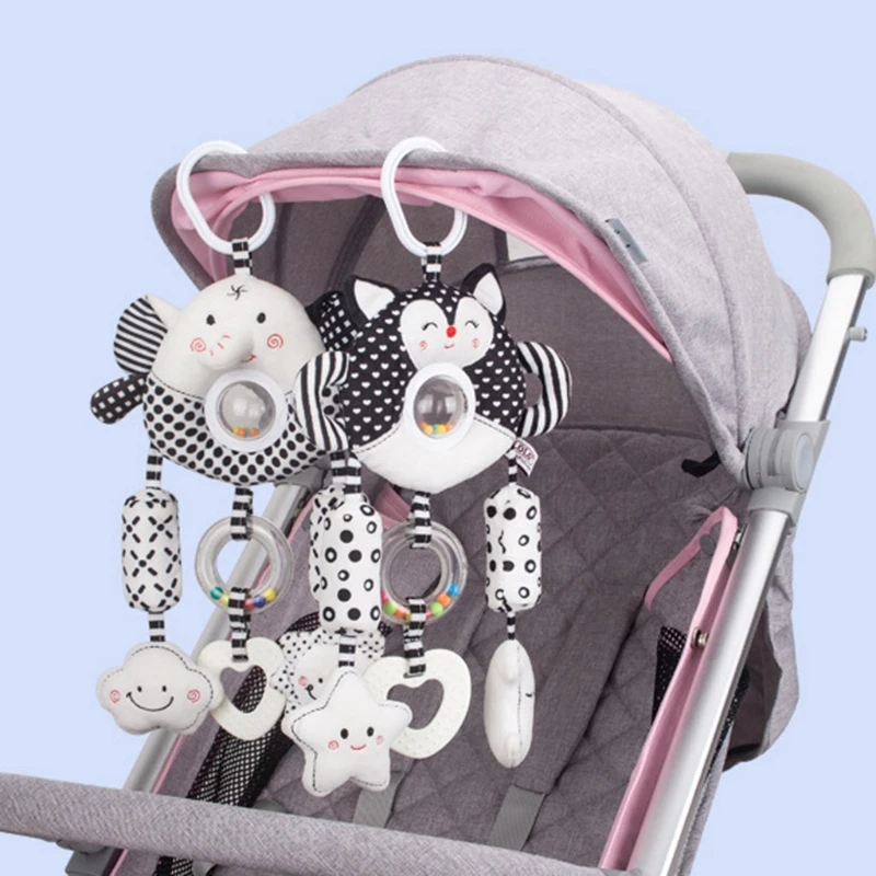 

4XBD Baby Stroller Rattle Pushchair Pram Pendant Bed Cartoon Animal