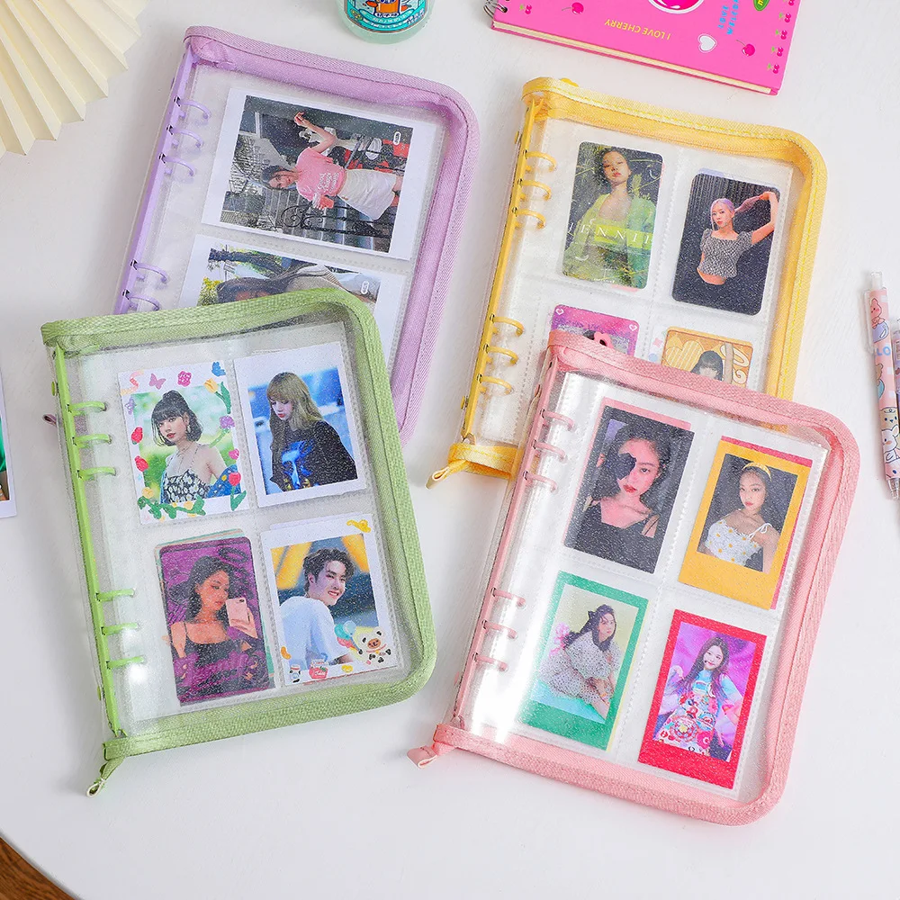 SKYSONIC A5 Zipper Binder Collect Book Refill Organizer DIY Journal Dairy Transparent Photo Album Organizer Stationery Supplies 3