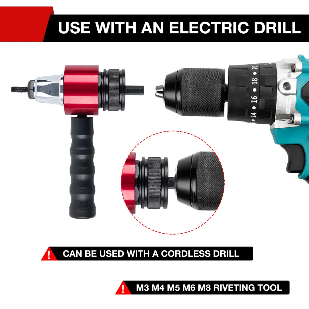 Rivet Gun M3 M4 M5 M6 M8 Household Electric Rivet Nut Gun Converter