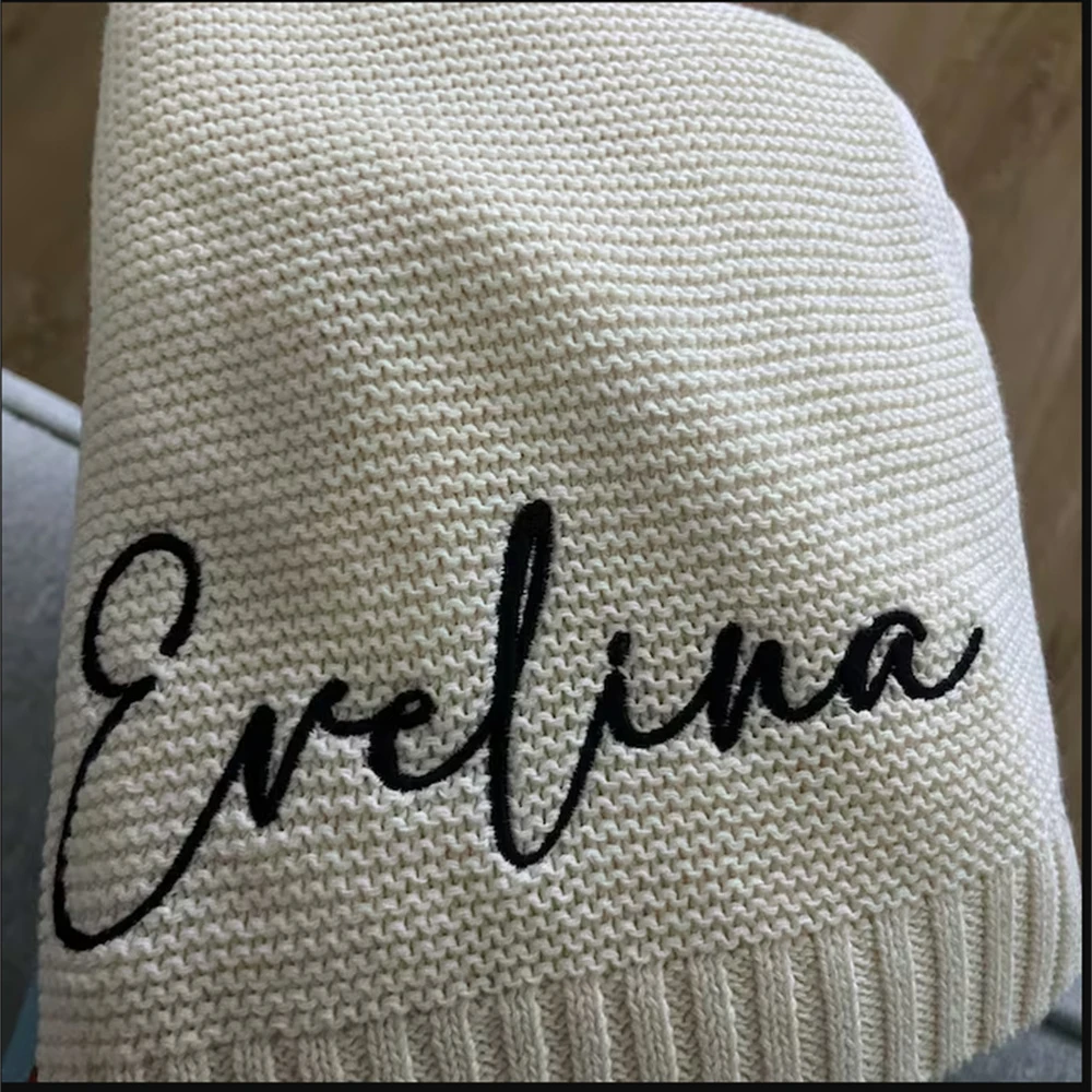 Personalized Embroidered Soft Cotton Baby Blanket – Ideal Newborn Gift