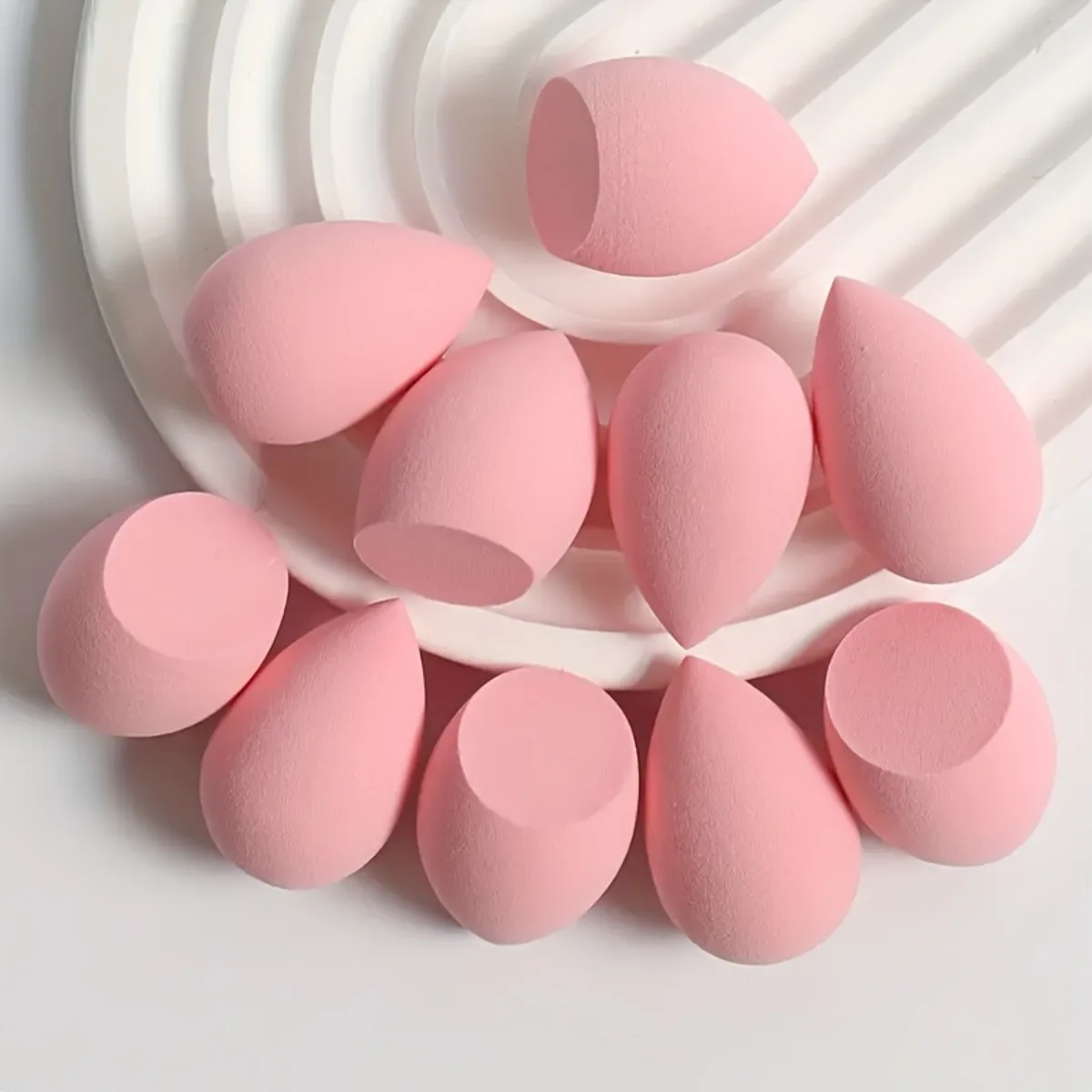 10pcs Hydrophilic PU Sponge Set-Latex-Free Multi-Color for Liquid/Cream/Powder | Fragrance-Free for Beige Tones & All Skin Types