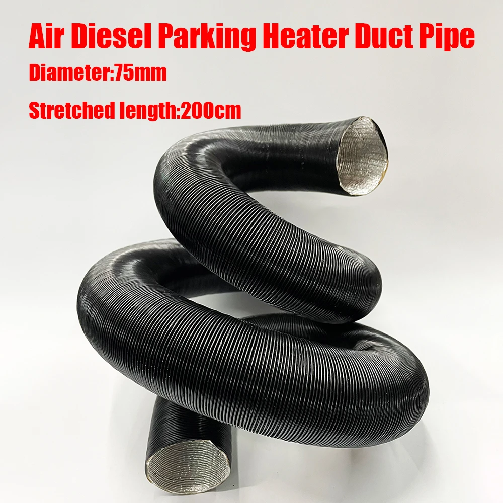 Air Heater Duct Pipe 75mm Diameter 115-200cm Length For Webasto Eberspacher Car Camper Diesel Parking Heater