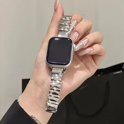 Elegant Metal Strap Bracelet for Women - Compatible with Apple Watch (Silver)