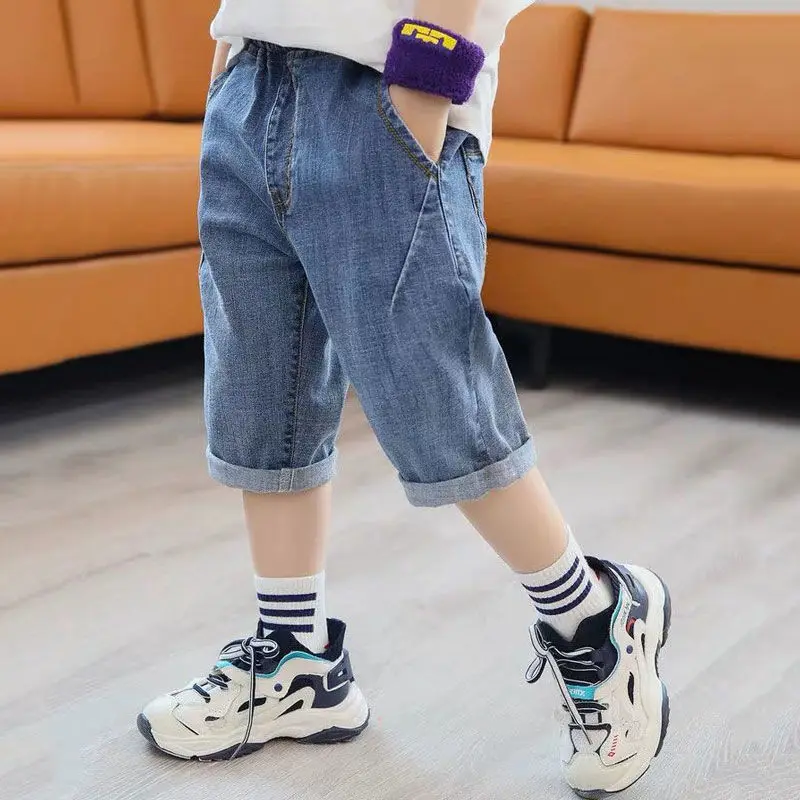 

2022 Summer Big Kids Baby BoyJeans Clothes Denim Boy Casual Clothing Shorts Pants Elastic Waist Short Trousers Children Bottoms