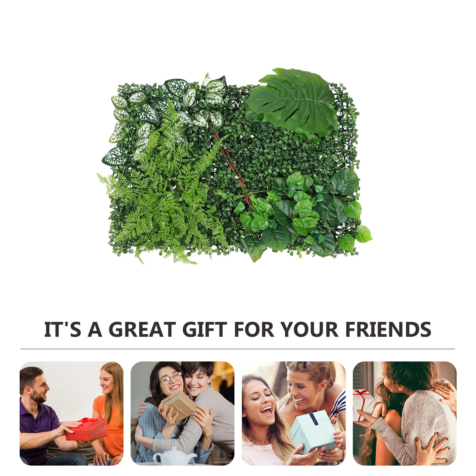 

Artificial Grass Fake for Wall Green Backdrop Greenery with Leaves Decor Outdoor Plant