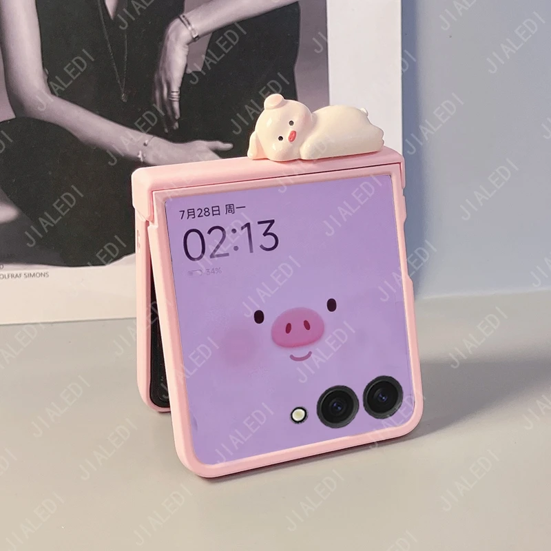 Cute Bear Ears Hinge Phone case For Samsung Galaxy Z Flip 7