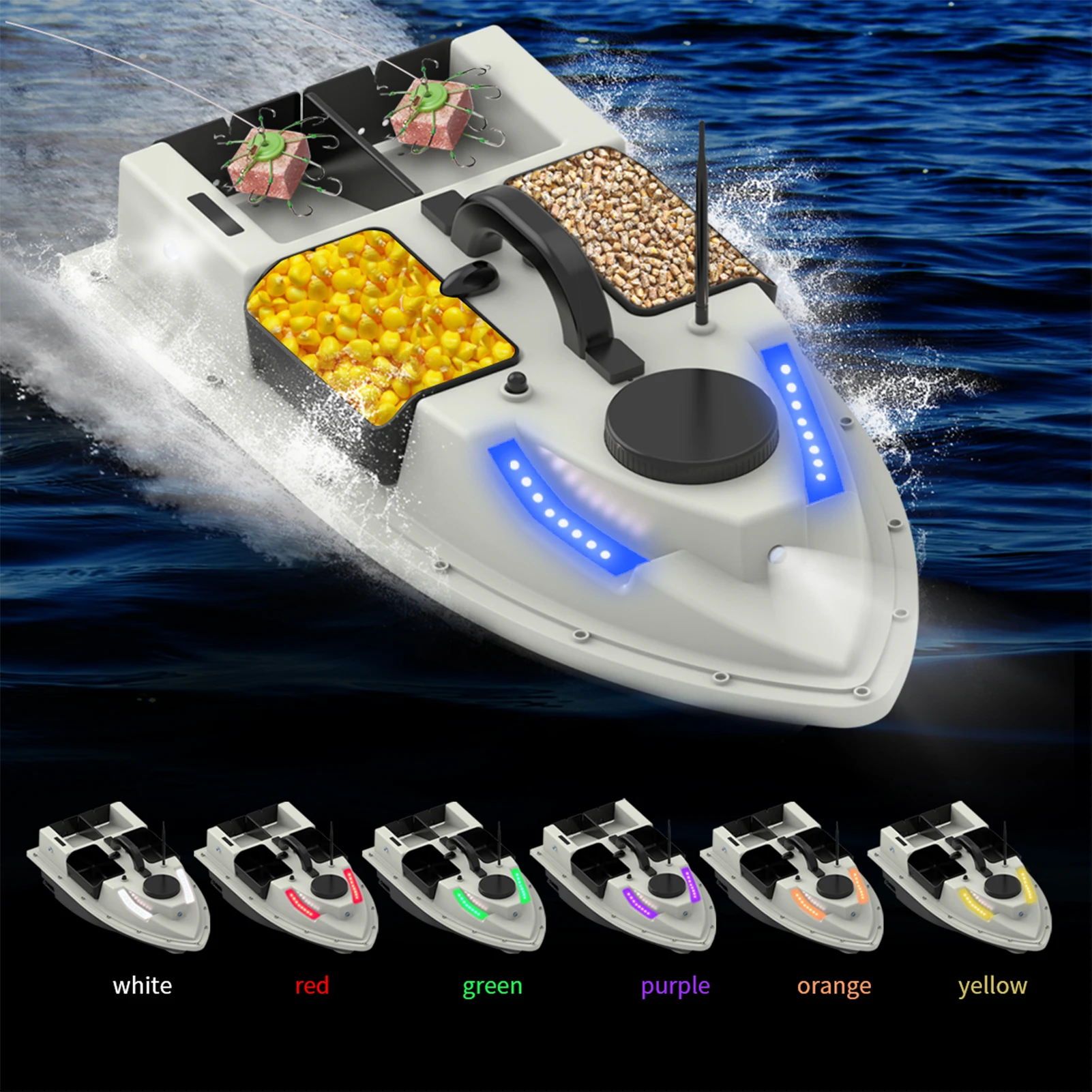 Atyhao Bateau-appât de pêche Prise européenne 110-240V bateau d'appât