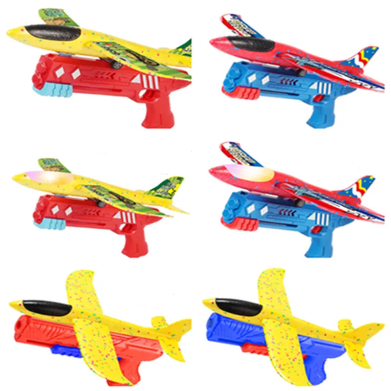 Foam Plane Gun Shot 10 M Glide Plane Toy Parent-Child Interactive Children's Outdoor Play Model Shooting Flying Roundabout Toy