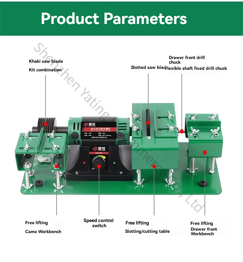 Table Saw Cutting, Carving, Punching, and Mortising Machine, Round Tenon and Mor