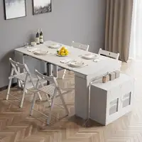 Table à manger extensible multifonctionnelle, rangement, table à manger rectangulaire, gain de place 2