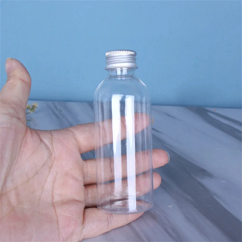 2pcs/lot Plastic Bottle With Aluminium Screw Cap Travel Kit Empty Refillable Bottles Jars 5ml to 100ml PET Cosmetic Container cosmetic bottle,cosmetic bottle set,cosmetic cream bottle,cosmetic pot jars