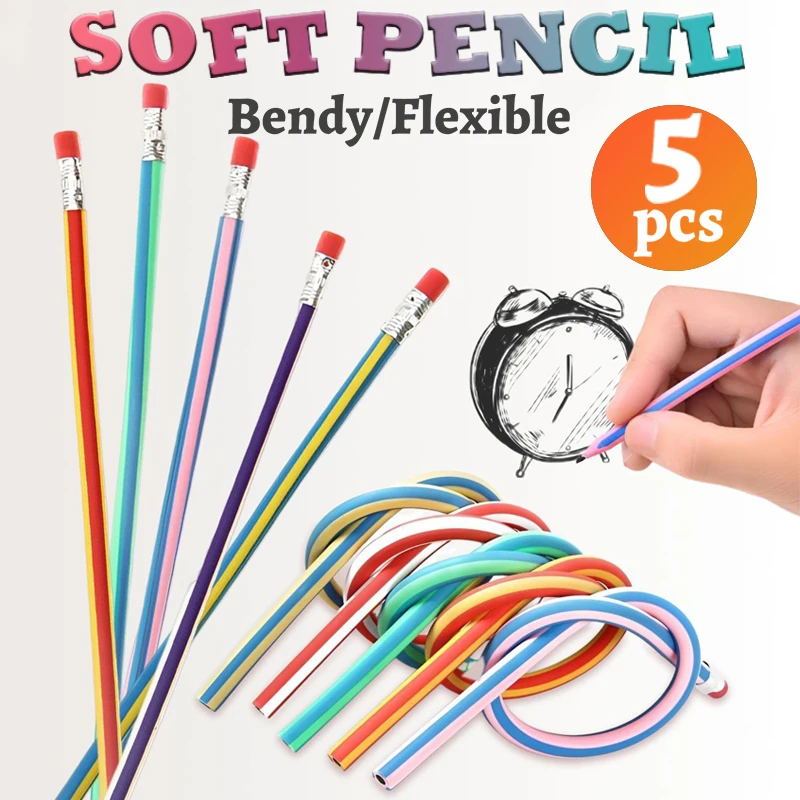 

Корейский красочный волшебный гибкий мягкий карандаш с ластиком, Детские аксессуары, креативная новинка, милые канцелярские принадлежности