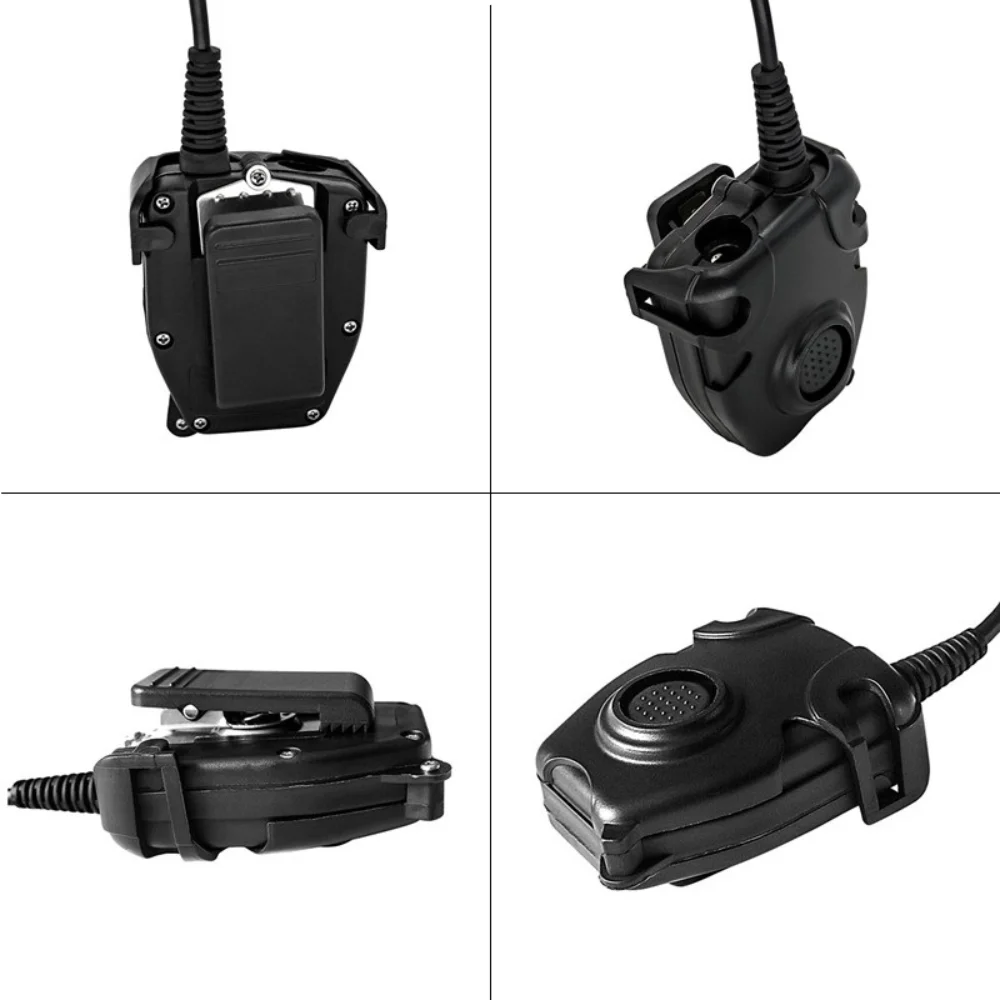 U94 PTT Tactical PTT Kenwood Plug 2 Pin Ptt Tactical Airsoft Headset Adapter for Storm Walkie Talkie