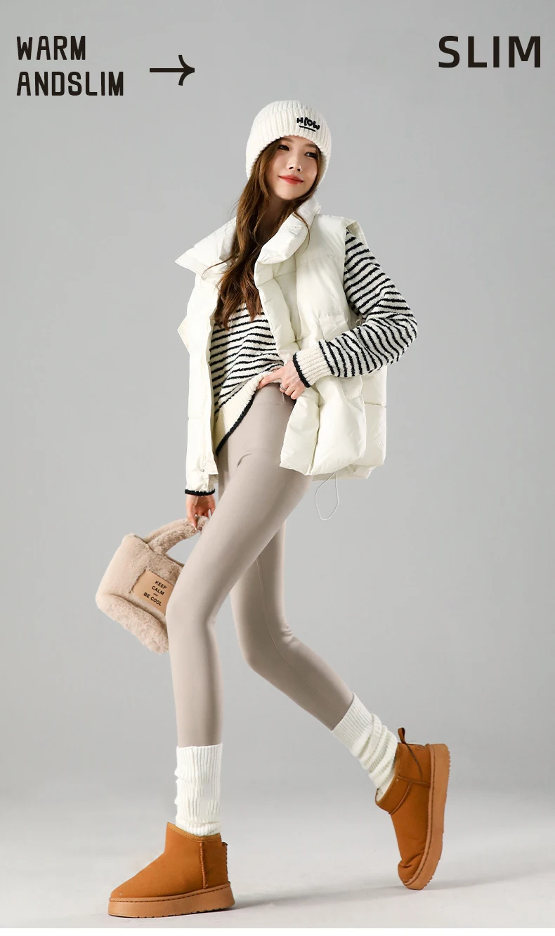 Thermal Fleece Leggings - High Waist Winter Warm Leggings With Rabbit Wool Insulation