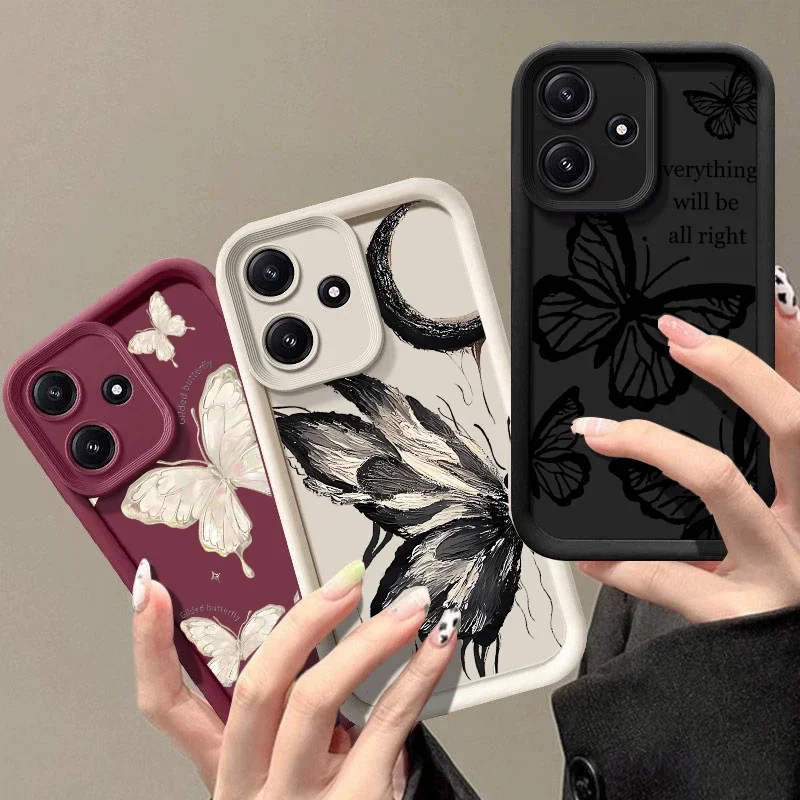 Retro Butterfly Silicone Phone Case - Stylish and Durable Cover