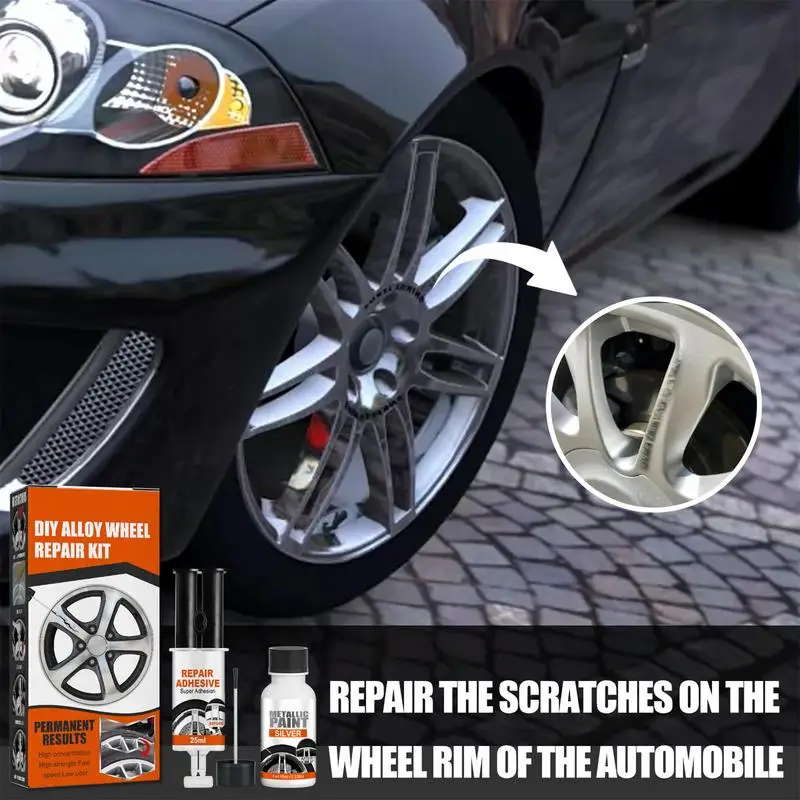 Wheel Repair Kit Universal Alloy Car Wheel Repair Kit Washable Auto Wheel Rims Repair Tool Set Dent Scratch Restore Rim Care Accessories