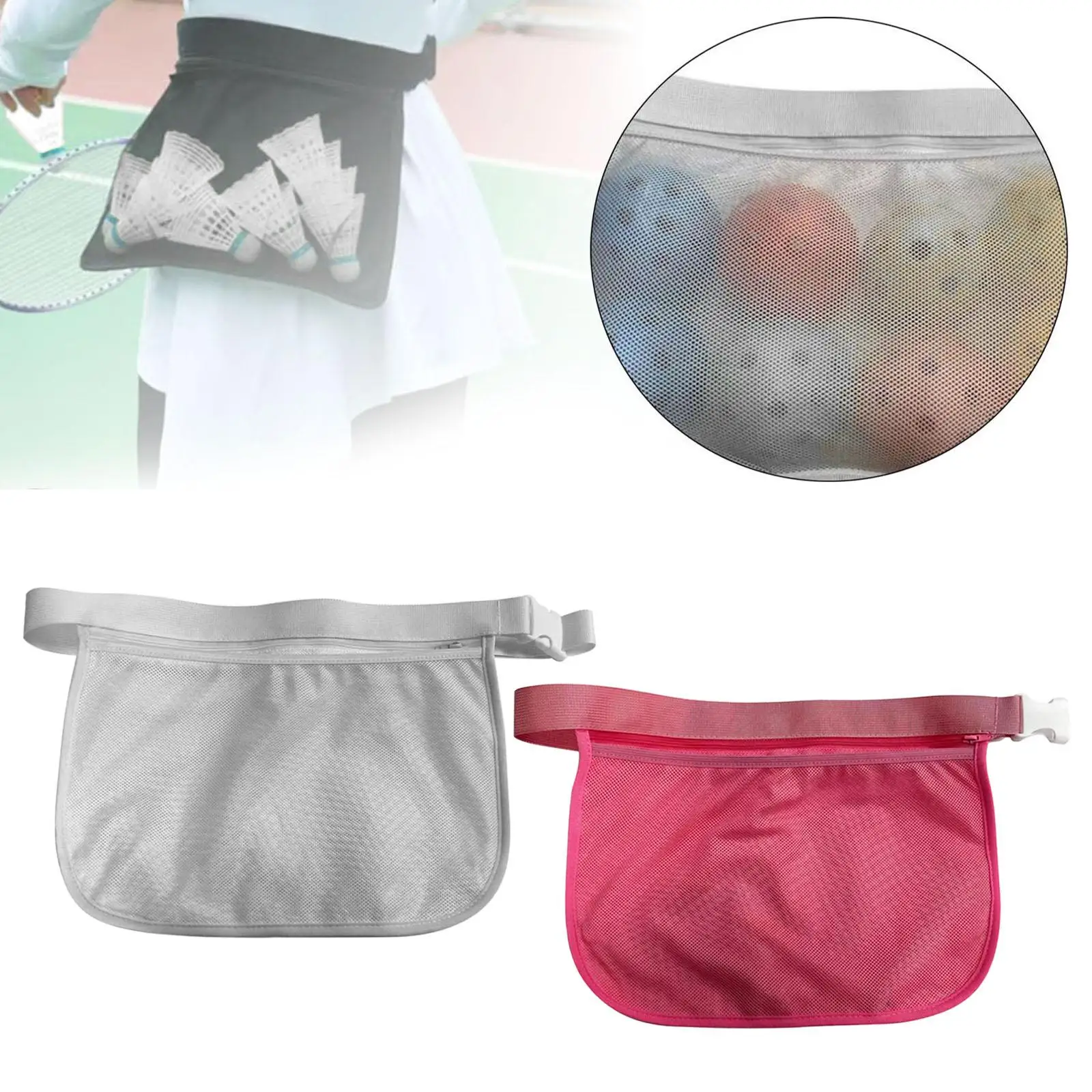 Tennis Ball Holder Waist Pouch Bag Carrier for Pickleball Exercise Badminton