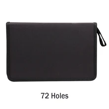  36 48 72 Holes Black Fold Pencil Case Canvas Pencil Box Zipper Haed Colored Pencil Bag Cute Sketch Pen Case for School Gifts 