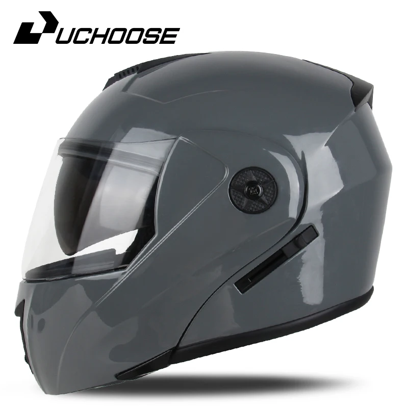 Casco de motocicleta unisex Uchoose con certificación DOT y doble sección transversal, casco de seguridad modular con visera