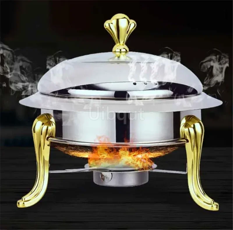 Stainless steel cooking pot golden alcohol stove household commercial removable small chafing dish solid fuel boiler small cooking hot pots