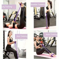 4-Tube Pedal Resistance Band Multifunction Tension Rope Elastic Yoga Pedal Puller Body Stretching Trainer Home Gym Workout Equipment - Image 3