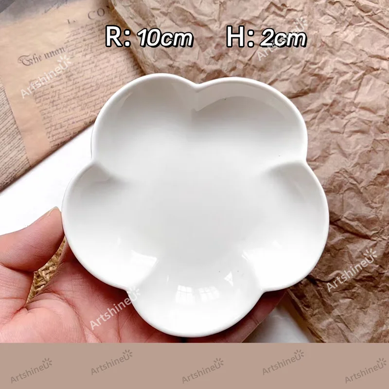 귀여운 세라믹 팔레트, 다양한 스타일 휴대용 미니 본 차이나 팔레트 트레이, 수채화 구아슈 아크릴 페인팅 용품