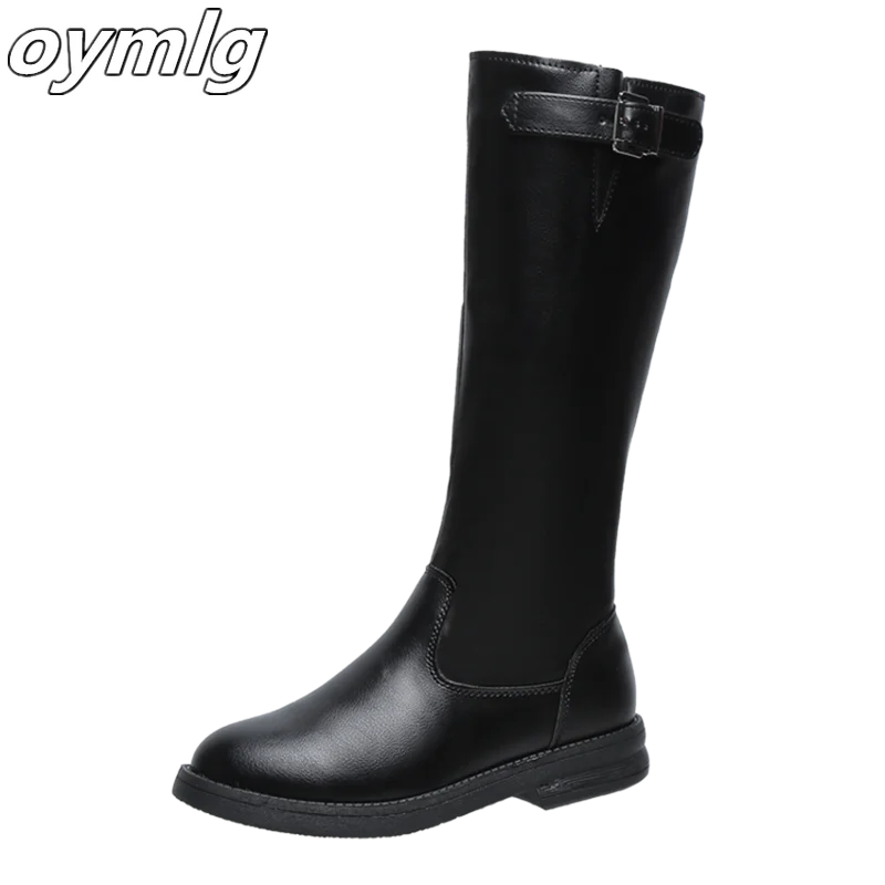 Long tube boots 2023 winter new high tube fashion boots with thick heels below the knee and high matte leather boots