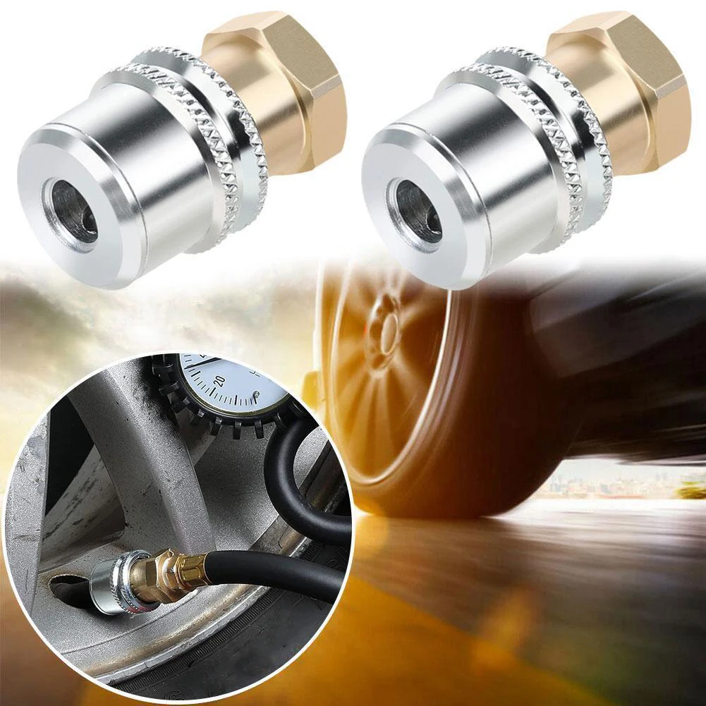 1/2Pcs Lock On Air-Chuck 1/4NPT Closed Flow Brass Tire Air-Chuck For Inflator Gauge And Air Compressor Tire Repair Tools