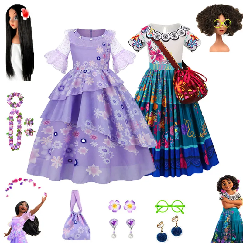

Disney Encanto Costume Princess Dress Suit for Girls Rapunzel Cosplay Isabela Mirabel Carnival Christmas Birthday Party Clothes