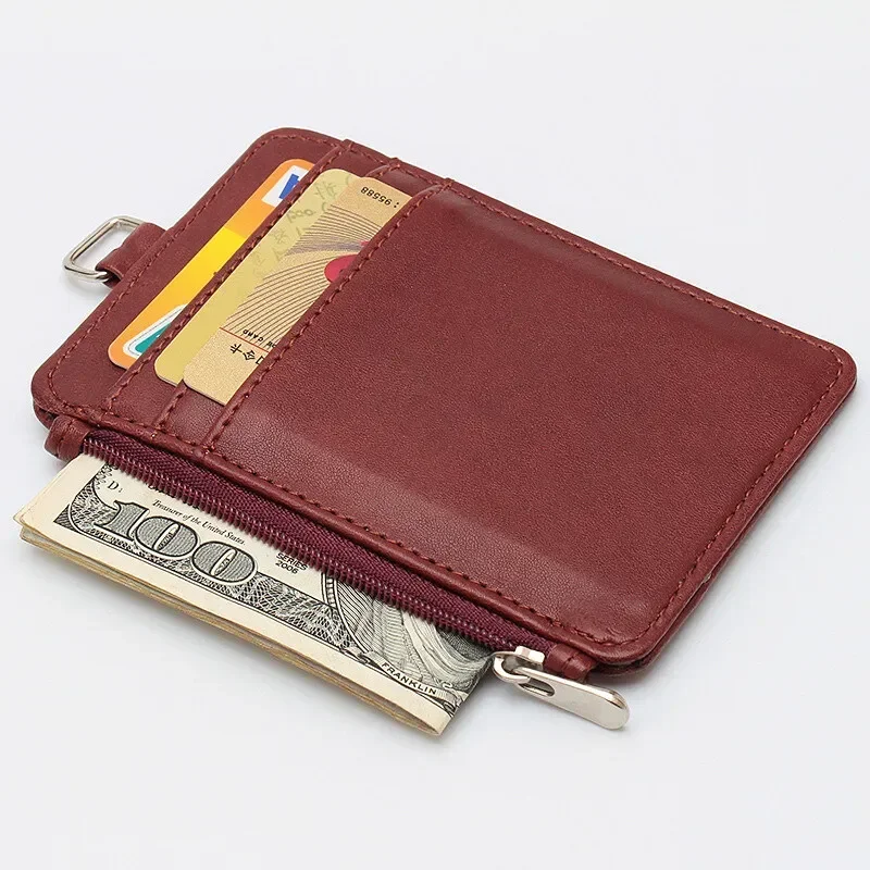 Multi-card Slots Staff Office Worker Student Card Holder PU Leather Badge Access Control Business Lanyard Zipper Work Permit wallet card holder card holder credit card holder id card holder id card case business card holder