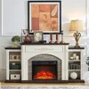 72" Fireplace TV Stand for TVs Up To 80 Inch 23'' Fireplace Insert Heater W/ LED Flame Fireplaces 3