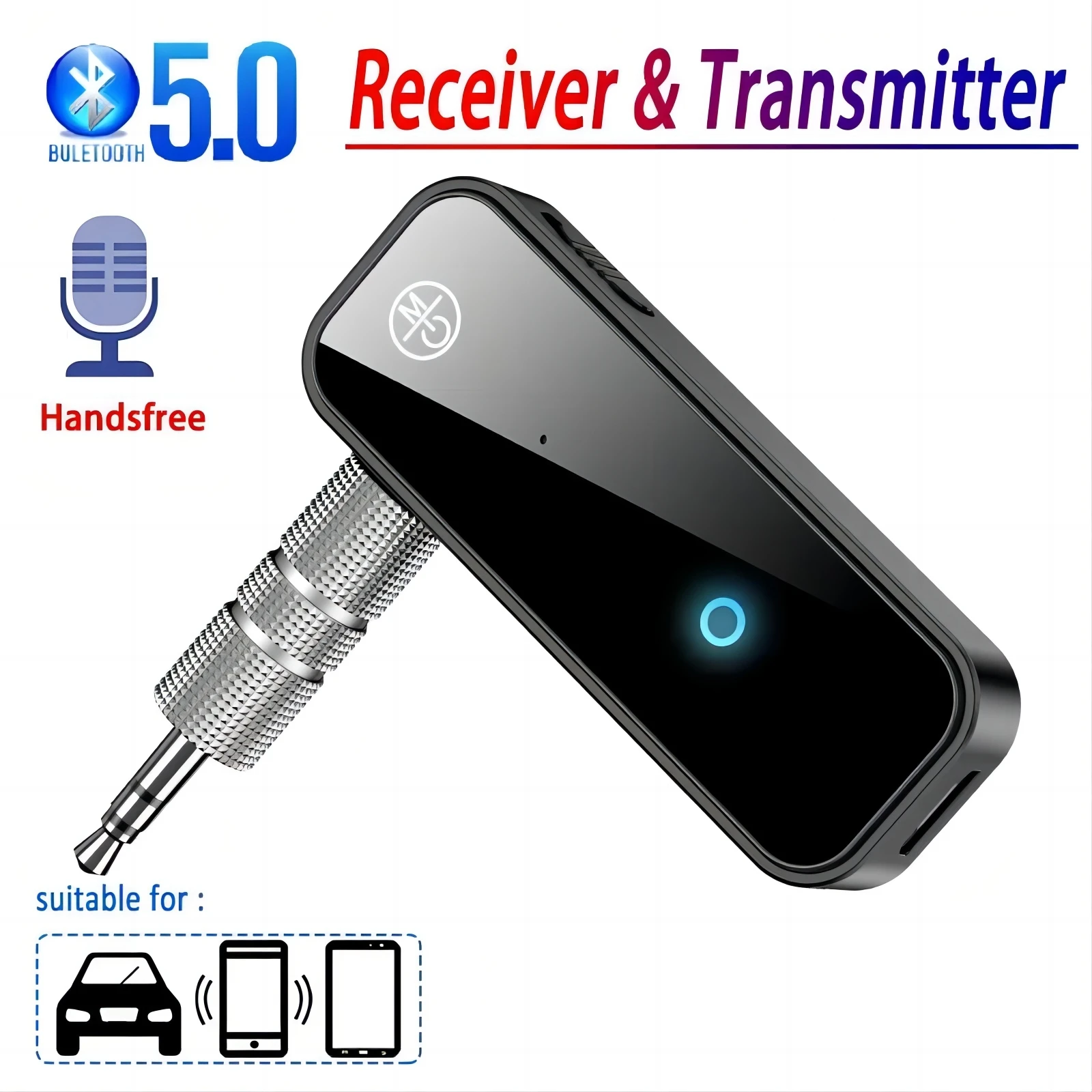 Bluetooth Audio Receiver 5.0 3.5mm AUX USB for TV PC Car