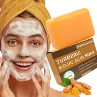 Shampoing au curcuma, savon au citron, à l'acide kojique, pour douche et le visage, nettoyage du corps, barre de savon éclaircissante, soins pour la peau 2
