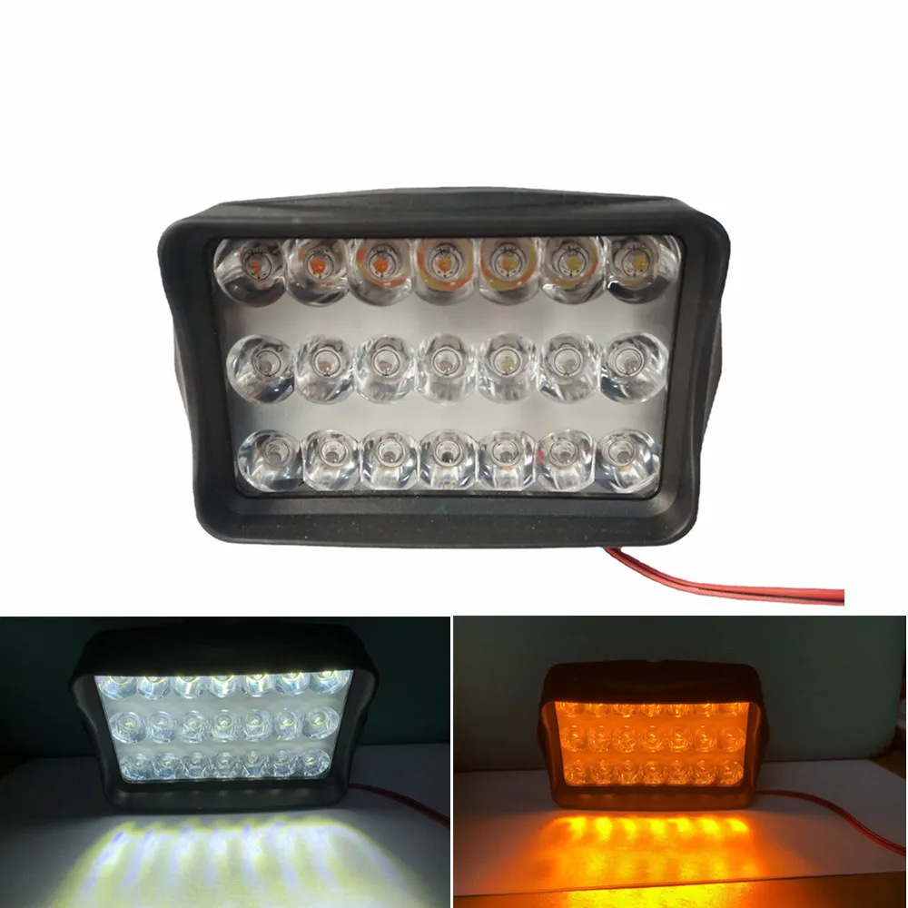 

Motorcycle Headlight Spotlights 21 LED Dual Color ModesScooter Super Bright Lighting Waterproof Explorer Auxiliary Driving