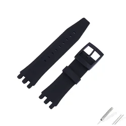 Men's 22mm Silicone Sport Watch Band - Durable Rubber Wristband - 22mm (Black)