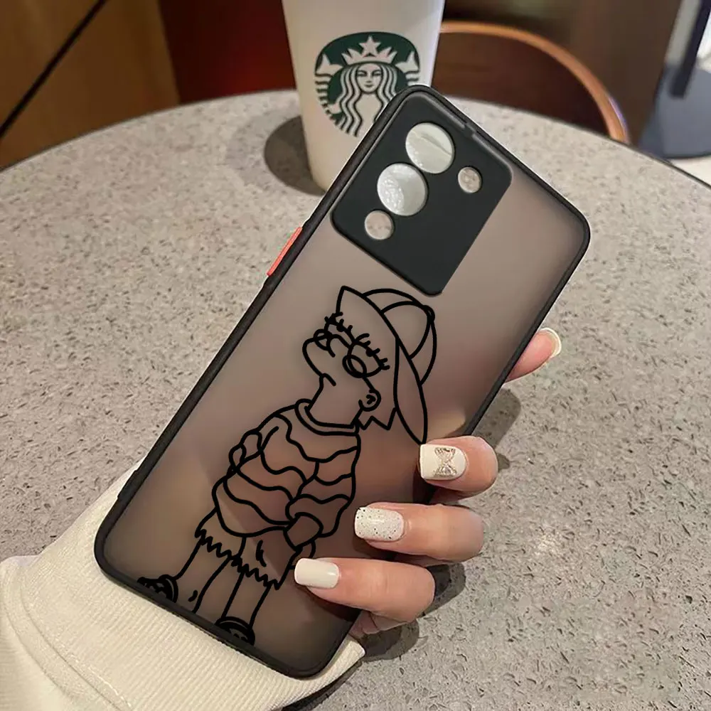 thumbnail image 1 of Funda mate para infinix NOTA 12 G96 11 10 8I 8 7 SMART 4 SPARK 8 8P 5 6 PRO S5 Funda Coque Capa Shell película Los S-Simpsons-S, 1 of 5