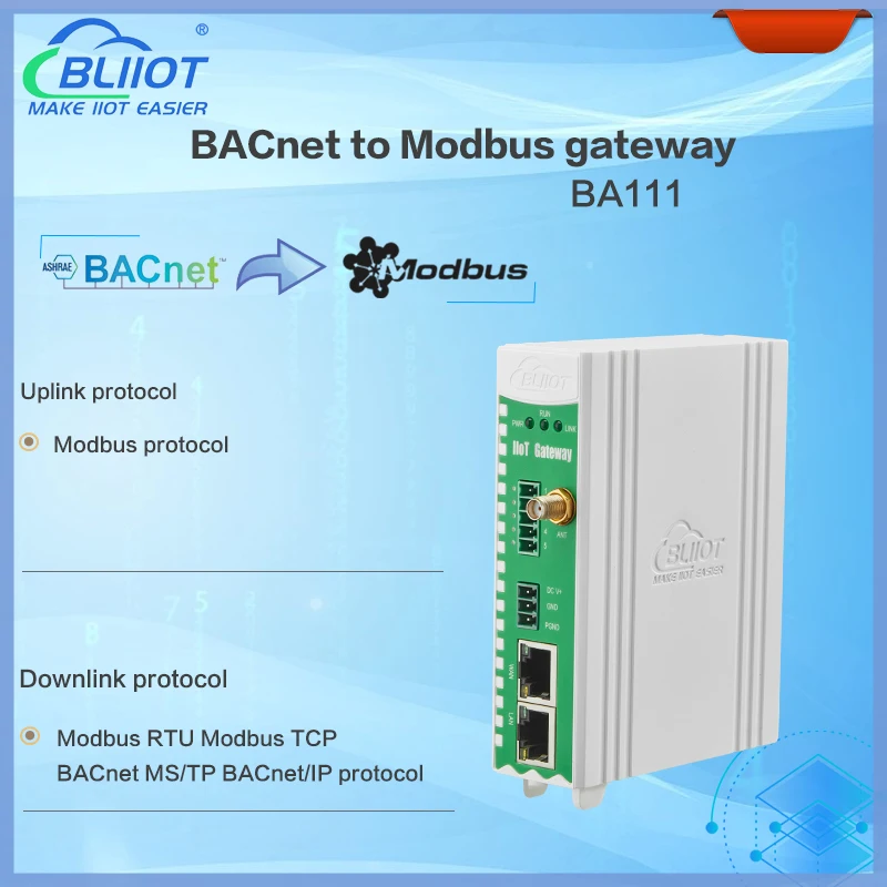 

Автоматизация зданий Modbus BACnet/IP к Modbus RTU Modbus TCP для отопления и контроля генератора