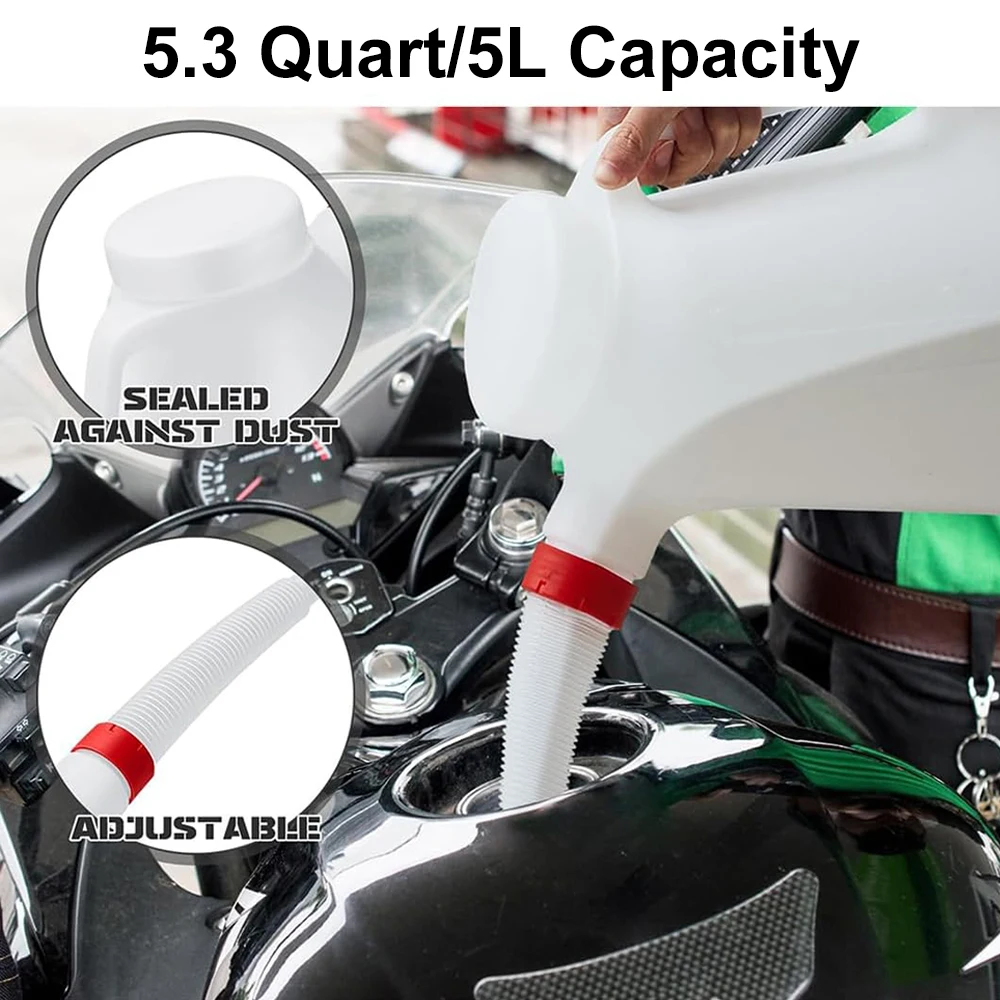 Multifunctional Oil Dispenser Measuring Container Oil Jug Flexible Spout 5L Replacement Refillable Dispenser Engine Bottle