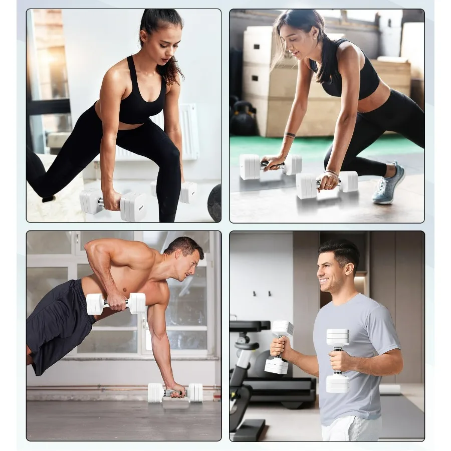 20LB Adjustable Dumbbell Set Free Weights Dumbbells Set for Women Men Hand Weights Sets Adjust Dumbbell Weight Sets for Home Gym