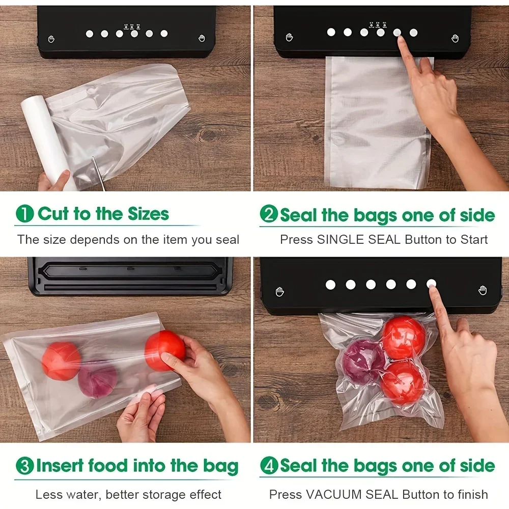 Vacuum Seal Bags Kitchen Food Vacuum Sealer Bag Sous Vide Storage Bags 12/15/20/25/28cm*1500cm/Rolls for Vacuum Packaging