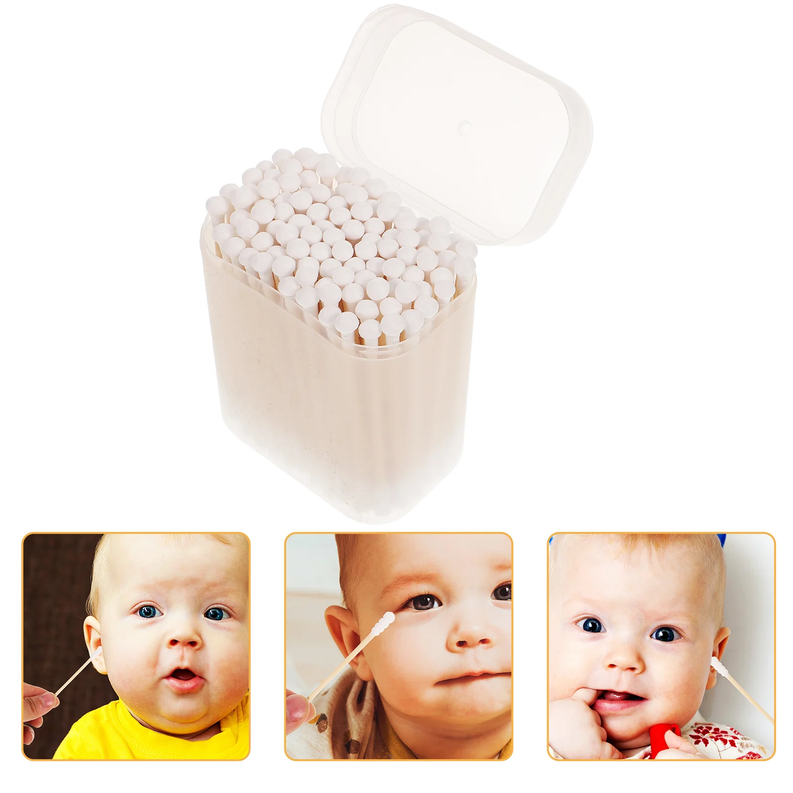 

Cotton Balls Baby Newborn Swabs Home Infant Toddler Dual Ended Cleaning Disposable Double Sticks